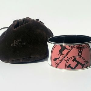 🌱 Hermes Wide Enamel Bangle Bracelet